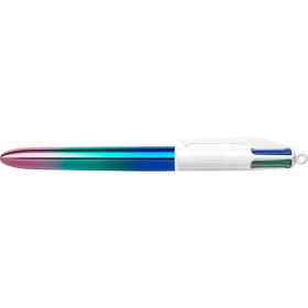 Bic 4 Colours Gradient Expositor de 30 Boligrafos de Bola Retractiles - Punta Media de 1.0mm - Tinta con Base de Aceite - Cuerpo Blanco/Degradado Tricolor - 4 Colores