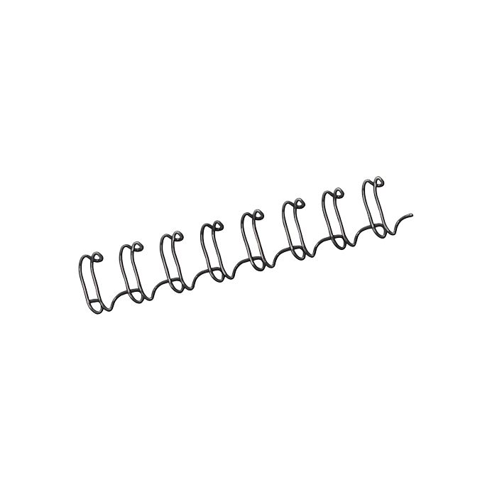 Fellowes Wire Pack de 100 Espirales Dobles Metalicas 8mm - Hasta 50 Paginas - Color Negro