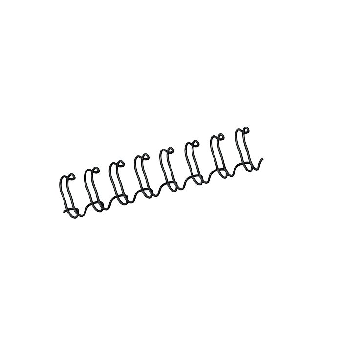 Fellowes Wire Pack de 100 Espirales Dobles Metalicas 10mm - Hasta 80 Paginas - Color Negro