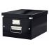 Leitz Caja Almacenaje Mediana Click & Store Wow - Montaje Rapido y Sencillo - Asas de Metal - Carton Negro - Efecto Wow