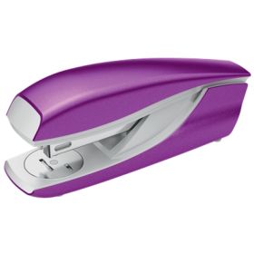 Petrus 635 Grapadora Metalica + Caja de 200 Grapas - Hasta 30 Hojas - Extraegrapas Integrado - Grapado Cerrado, Abierto y Clavado - Color Violeta Metalizado