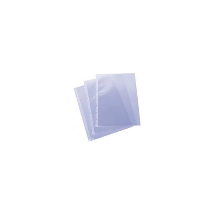 Esselte Pack de 100 Fundas Multitaladro Portadocumentos - Formato A4 - 16 Taladros - 60 Micras - Piel de Naranja - Color Transparente