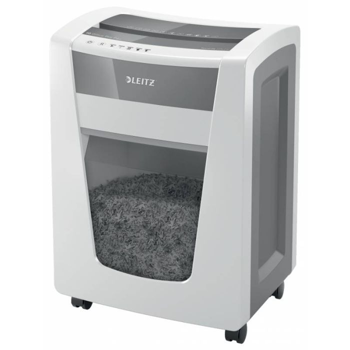 Leitz IQ Office PRO P6+ Destructora de Papel Inteligente y Silenciosa - 240 Min de Tiempo de Destruccion - Super Micro Corte - Nivel de Seguridad P6 - Color Blanco