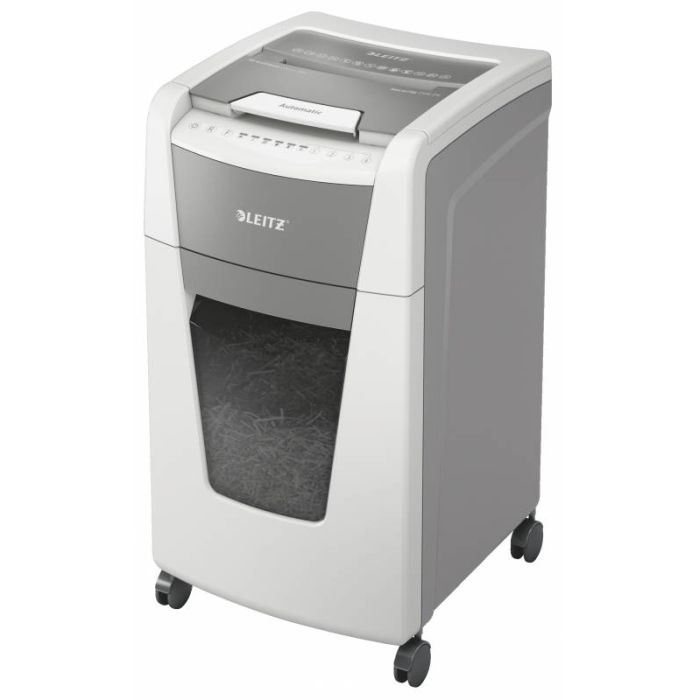 Leitz IQ 300 Autofeed P4 Destructora Automatica de Papel - Tritura 300 Hojas - Papelera de 60L - Corte en Particulas - Blanco