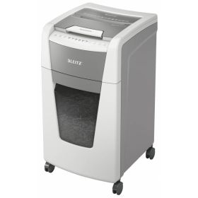 Leitz IQ 300 Autofeed P5 Destructora Automatica Oficina - Tritura 300 Hojas - Silenciosa Limpia Segura - Micro Corte Din P5 - Blanco