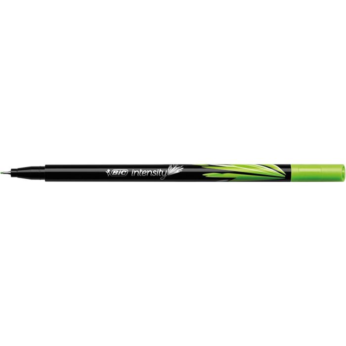 Bic Intensity Fine Rotulador de Punta Fina de 0.8mm - Trazo de 0.4mm - Tinta con Base de Agua - Color Verde Lima
