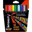 Bic Intensity Pack de 12 Rotuladores - Punta 0.9mm - Tinta con Base de Agua Lavable - Colores Surtidos