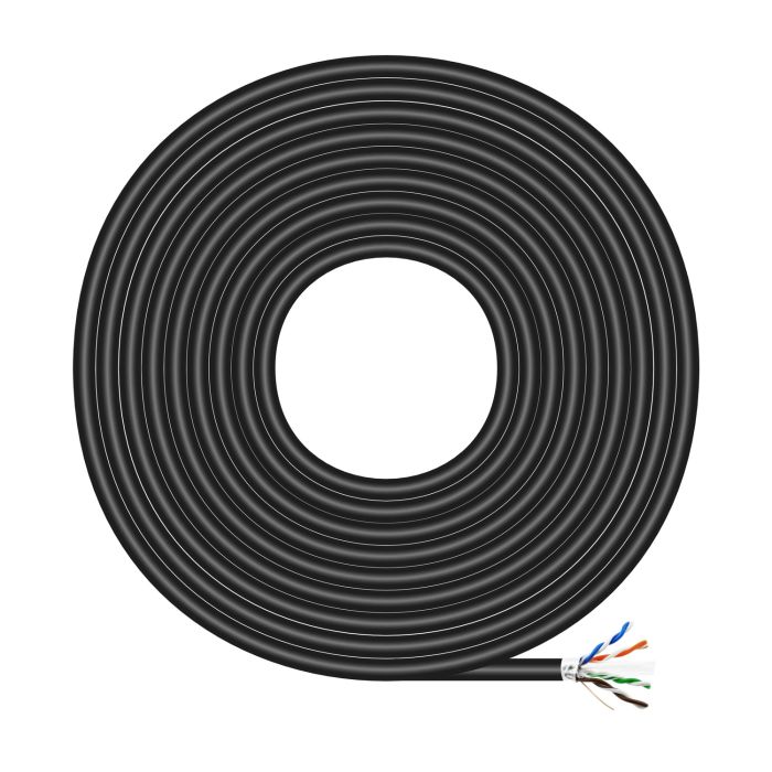 Aisens Cable de Red Exterior Impermeable RJ45 Cat.6 Ftp Rigido Awg24 - 305m - Color Negro
