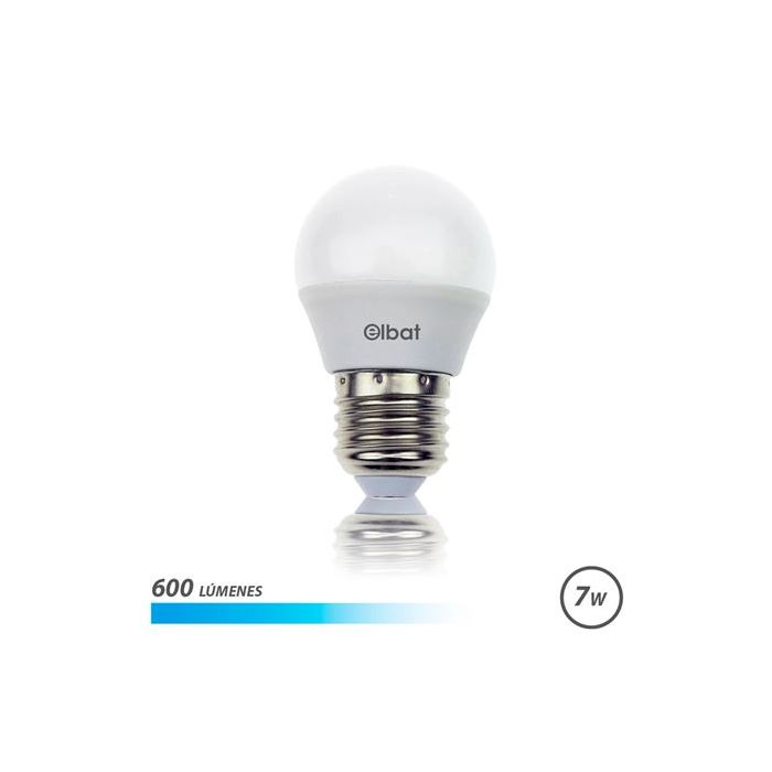 Elbat Bombilla LED G45 7W 600LM E27 Luz Fria - Ahorro de Energia - Larga Vida Util - Bajo Consumo - Color Blanco