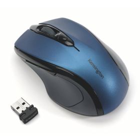 Kensington PRO Fit Raton Optico Inalambrico - Tamaño Medio - Conectividad Inalambrica de 2,4 Ghz - Diseño Ergonomico - Paneles de Goma Blanda - Sensor Optico de Alta Definicion - Color Azul