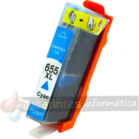 HP 655 Cyan Cartucho de Tinta Generico - Reemplaza CZ110AE