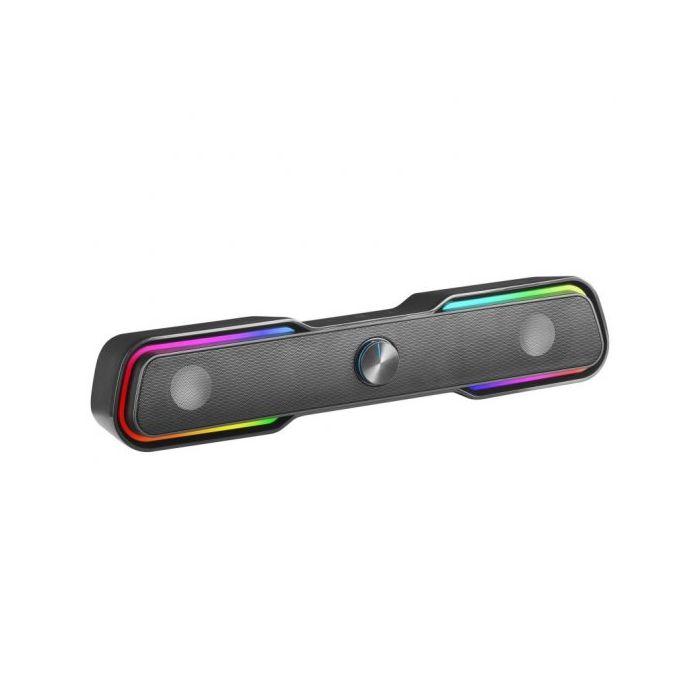 Mars Gaming MSBX Barra de Sonido Bluetooth 10W - Iluminacion RGB - Control de Volumen - Color Negro