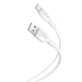XO Cable de Carga y Transmision de Datos Tipo C - Longitud 1m - Silicona Suave y Duradera - Alta Velocidad 5V, 2.1A - Conector Tipo C (Negro)