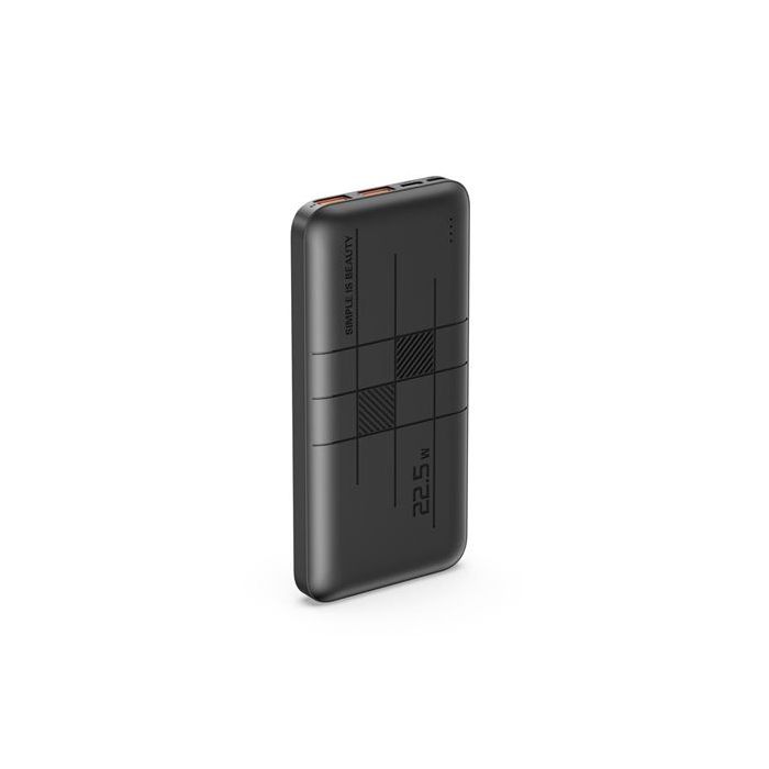 XO Powerbank PR187 10000mAh con Carga Rapida 22.5W - Pantalla LCD - 1x USB-C 20W, 2x USB - Color Negro