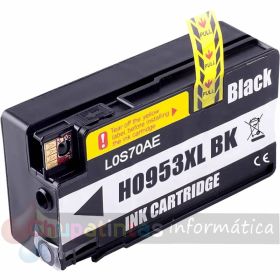 HP 953XL Negro Cartucho de Tinta Pigmentada Genérico - Reemplaza L0S70AE/L0S58AE-1