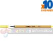 Stabilo Point 88 Rotulador de Punta Fina de Fibra - Trazo de 0.4 mm - Tinta con Base de Agua - Color Amarillo Limon