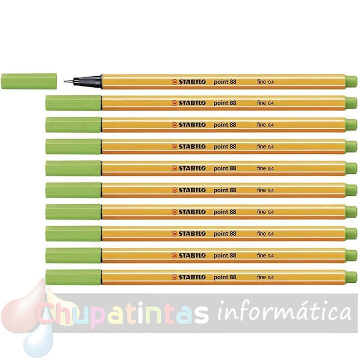 Stabilo Point 88 Rotulador de Punta Fina de Fibra Trazo 0.4 mm Verde Manzana-2