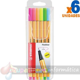 Stabilo Point 88 Pack de 6 Rotuladores colores surtidos neón-1
