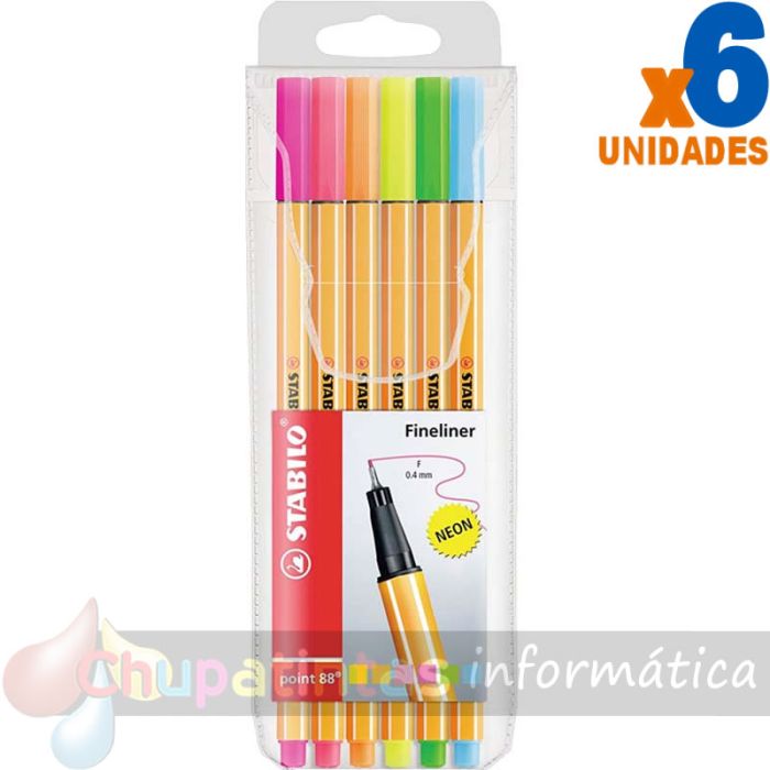 Stabilo Point 88 Pack de 6 Rotuladores colores surtidos neón-1