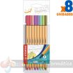 Stabilo Point 88 Pack de 8 Rotuladores de Punta Fina de Fibra - Trazo de 0.4 mm - Tinta con Base de Agua - Colores Surtidos