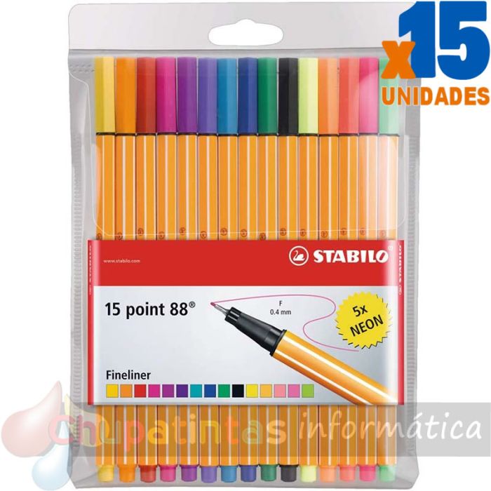 Stabilo Point 88 Pack de 15 Rotuladores colores surtidos-1
