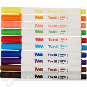 Apli Kids Rotuladores Textil - Pack 10 Unidades - 2.9mm -Colores Surtidos Resistentes Al Lavado-3