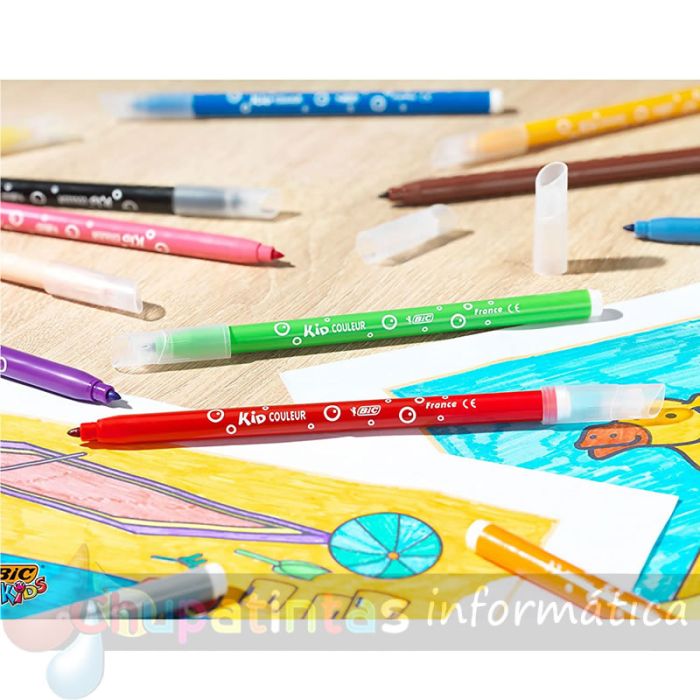 Bic Kids Couleur Pack de 24 Rotuladores - Punta Mediana - Lavable - Colores Surtidos-4