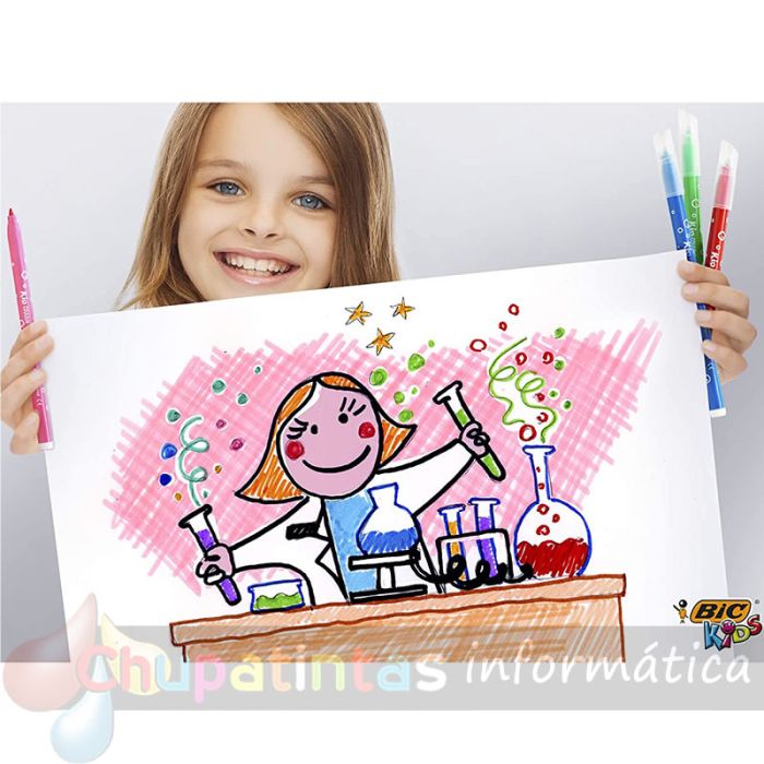 Bic Kids Couleur Pack de 24 Rotuladores - Punta Mediana - Lavable - Colores Surtidos-5