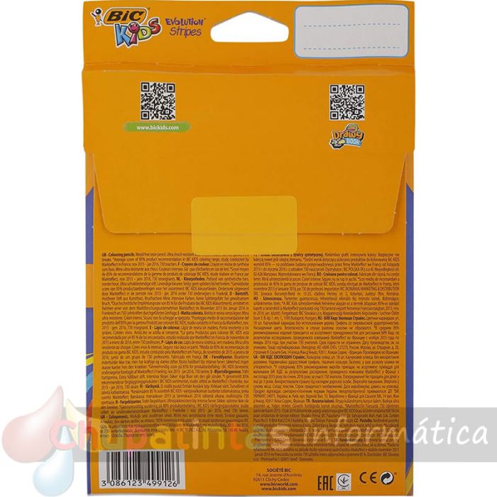 Bic Kids Evolution Stripes Caja de 18 Lápices de Colores Surtidos-2