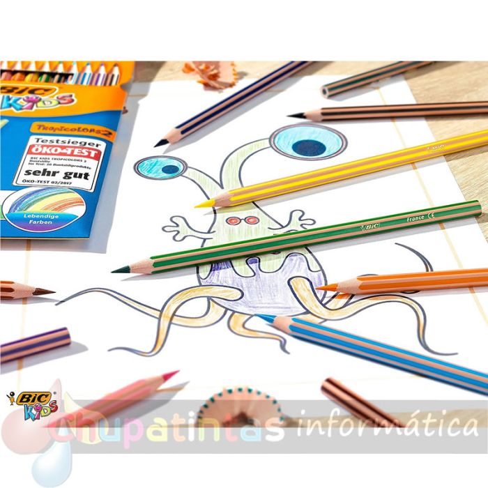 Bic Kids Evolution Stripes Caja de 18 Lápices de Colores Surtidos-5