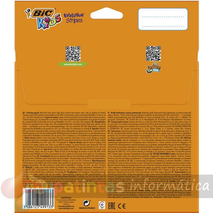 Bic Kids Evolution Stripes Caja de 24 Lápices de Colores Surtidos-2