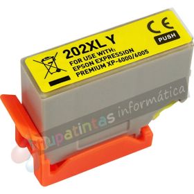 Epson 202XL Amarillo Cartucho de Tinta Genérico - Reemplaza C13T02H44010/C13T02F44010