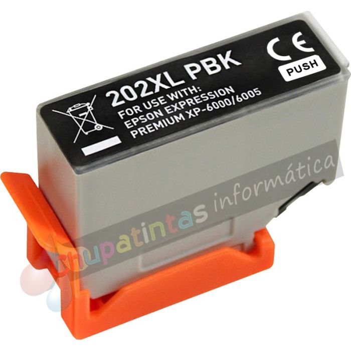 Epson 202XL Negro Foto Cartucho de Tinta Genérico - Reemplaza C13T02H14010/C13T02F14010