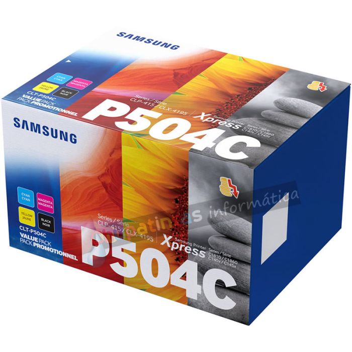 Samsung CLP415/CLX4195 Pack de 4 Cartuchos de Tóner Originales - CLT-P504C/SU400A-2