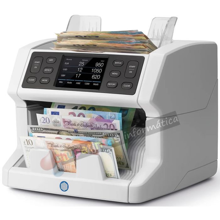Safescan 2865-S Contadora de Billetes Euro Mezclados - Capacidad hasta 500 Billetes - 1200 Billetes pm  - Detección de Falsos-2