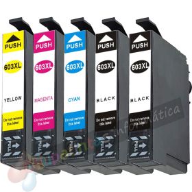 Epson 603XL Pack Ahorro 5 Cartuchos de Tinta Genéricos