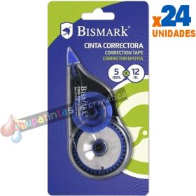 Bismark Cinta Correctora 5mm x 12m - Cuerpo Transparente - Forma Ergonómica-1