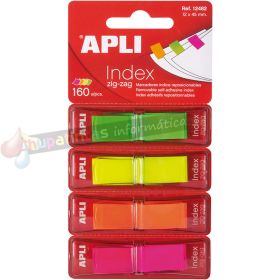 Apli Índices Adhesivos Film Zigzag 45x12mm 4 Dispensadores de 40 Índices-1