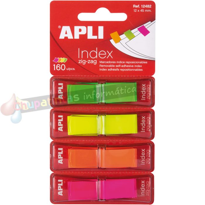 Apli Índices Adhesivos Film Zigzag 45x12mm 4 Dispensadores de 40 Índices-1