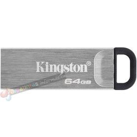 Kingston DataTraveler Kyson Memoria USB 64GB - 3.2 Gen 1 - 200 MB/s en Lectura - Diseño Metálico - Color Plata (Pendrive)-1
