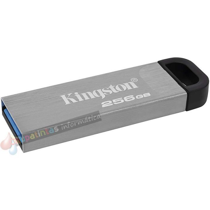 Kingston DataTraveler Kyson Memoria USB 256GB - 3.2 Gen 1 - 200 MB/s en Lectura - Diseño Metálico - Color Plata (Pendrive)-2