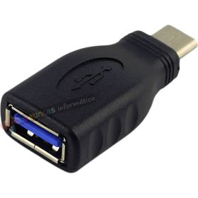 Aisens Adaptador USB 3.1 Gen1 5Gbps 3A - Tipo USB-C/M-A Hembra - Color Negro-1