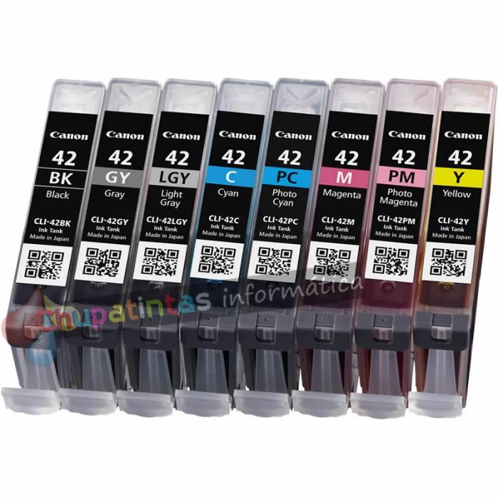 Canon CLI42 Pack de 8 Cartuchos de Tinta Originales - 6384B010-3
