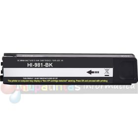 HP 981A/981X/981Y Negro Cartucho de Tinta Pigmentada Genérico - Reemplaza J3M71A/L0R12A/L0R16A