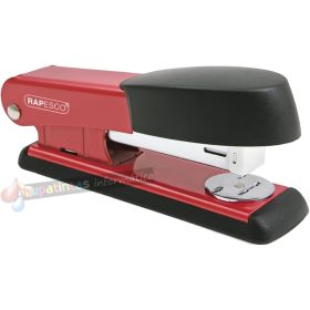 Rapesco Bowfin Grapadora Metálica de Sobremesa - Hasta 25 Hojas - Grapas 26/6, 24/6 - Grapado Cerrado y Abierto - Rojo -1