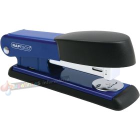 Rapesco Bowfin Grapadora Metálica de Sobremesa - Hasta 25 Hojas - Grapas 26/6, 24/6 - Grapado Cerrado y Abierto - azul/negro-1
