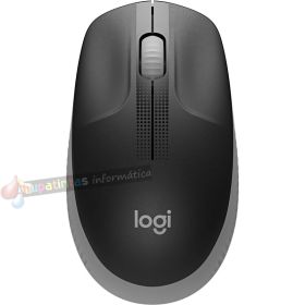 Logitech M190 Full Size Ratón Inalámbrico USB 1000dpi - 3 Botones - Gran Tamaño - Uso Ambidiestro - Color Negro/Gris Claro
