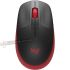 Logitech M190 Full Size Raton Inalambrico USB 1000dpi - 3 Botones - Gran Tamaño - Uso Ambidiestro - Color Negro/Rojo