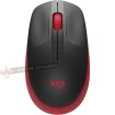Logitech M190 Full Size Raton Inalambrico USB 1000dpi - 3 Botones - Gran Tamaño - Uso Ambidiestro - Color Negro/Rojo