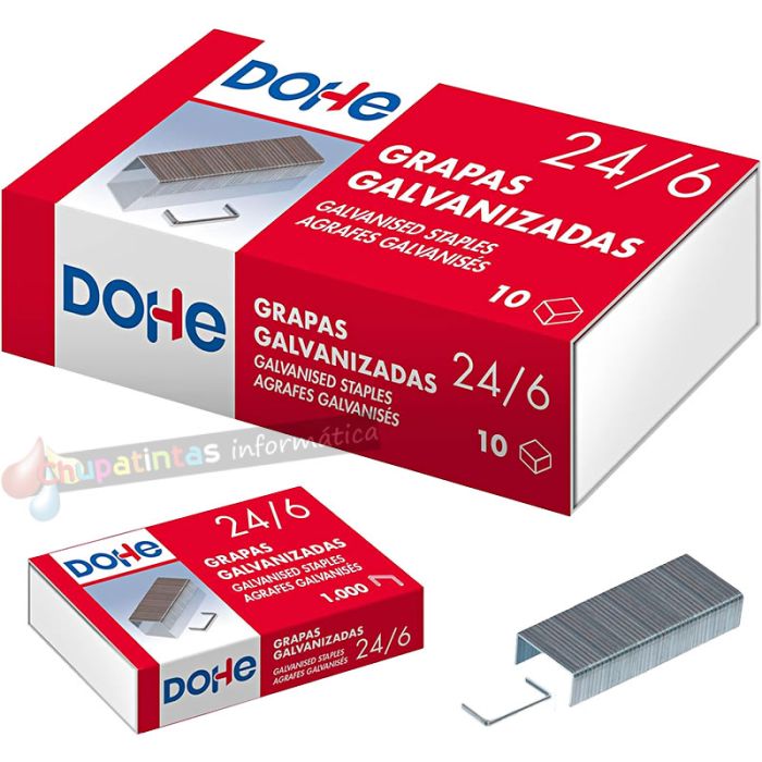 Dohe Caja de 1000 Grapas 24/6 Galvanizadas-1